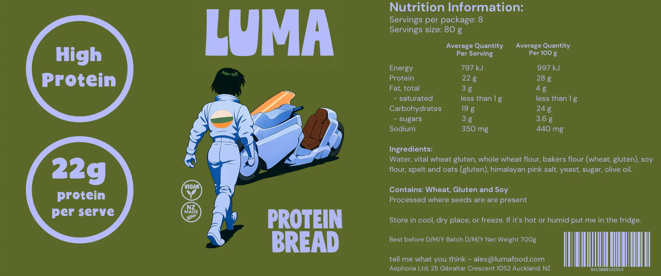 Luma Protein Bread Plain label